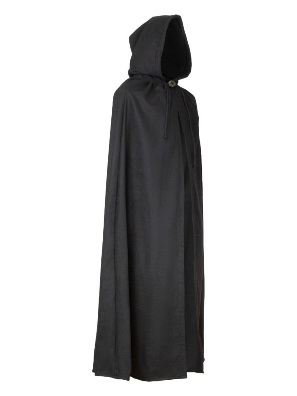Aaron Wool Hooded Cloak Black Medieval LARP Renaissance Cape One Size New